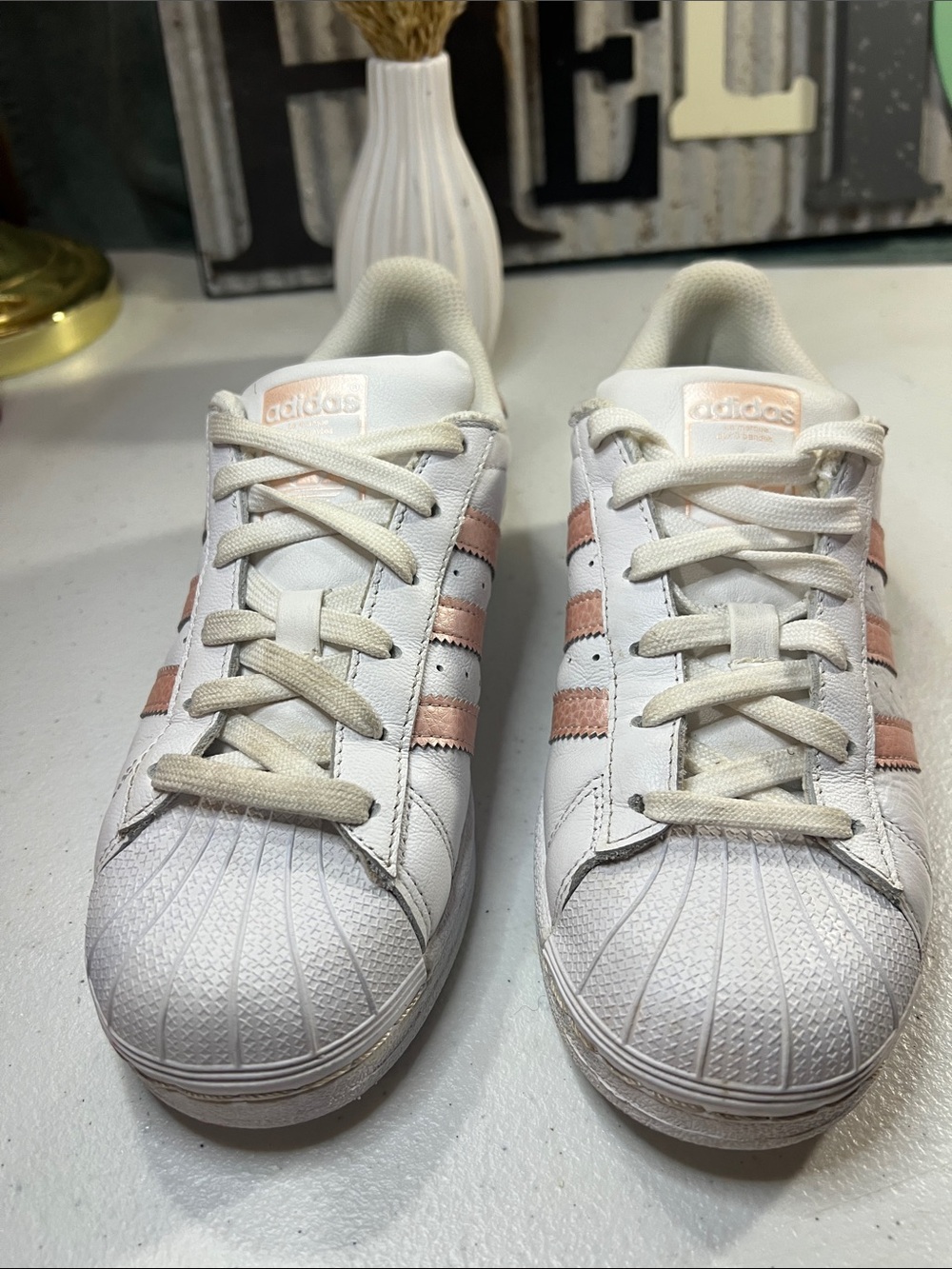 Adidas Women's Superstar 'White Glow Pink' (EF9249) sneakers